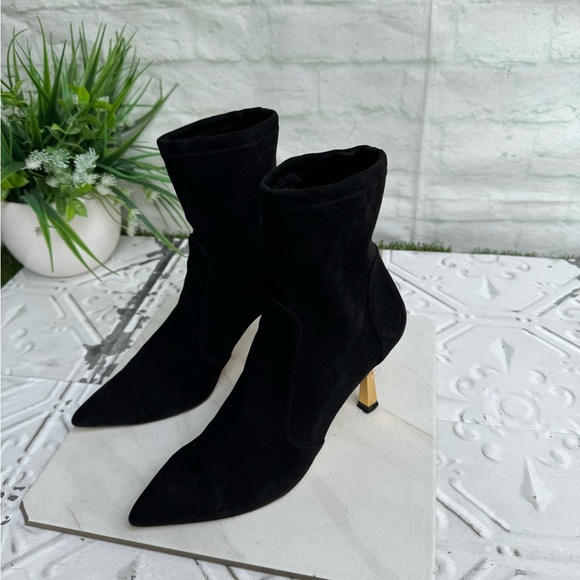 STUART WEITZMAN Max 85 Pointed Toe Bootie Black suede size 6 - Picture 3 of 13